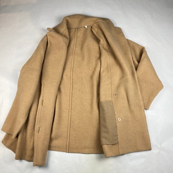 Vince Jacket Women's Size 2X Wool Alpaca Blend Double Breasted Knit Blazer Tan - Picture 3 of 13